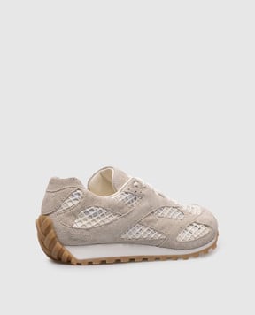 Bottega Veneta Серые комбинированные кроссовки Orbit с нашивкой логотипа 797306V4JE1