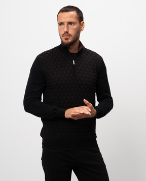Bertolo Cashmere Черный джемпер с шерстью и шелком 902052001839