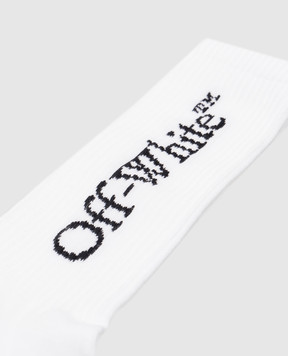 Off-White Белые носки с тканым логотипом OMRA085C99KNI001