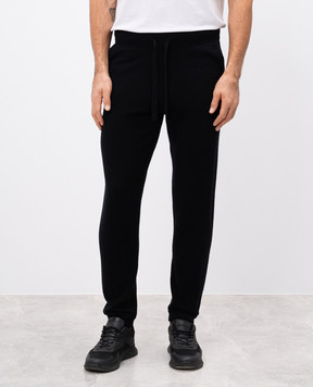 Allude Черные спортивные брюки из шерсти и кашемира 2353701190AL