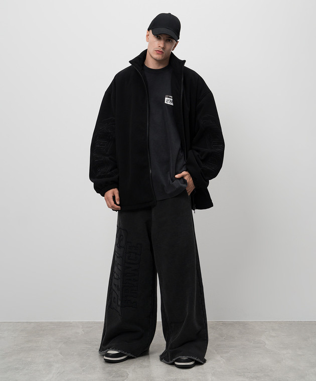 Vetements - Черная спортивная куртка с вышивкой логотипа