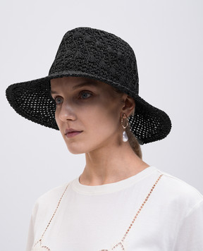 Twinset Черная шляпа с логотипом 251TO5500