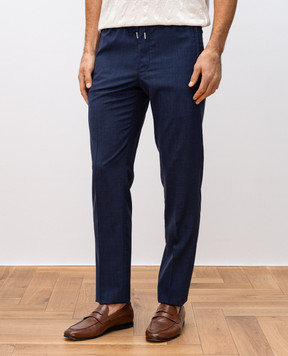Bertolo Cashmere Сині штани з вовни New Elton 000333002751