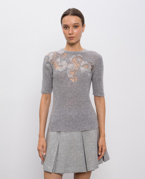 Ermanno Scervino Серый топ из шерсти и кашемира D475L317APRNR