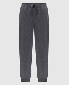 Brunello Cucinelli Серые джогеры с молниями MW8633315G