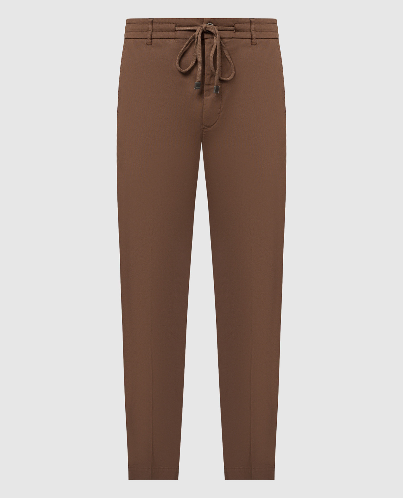 Brown pants with metallic logo