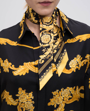 Versace Черная лента твили из шелка в принт IBA00051A06723