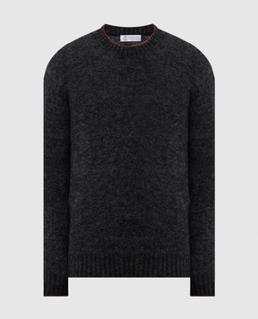 Brunello Cucinelli Сірий меланжевий светр з вовною M2O501000