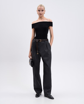 Givenchy Черный топ с открытыми плечами BW61FY4ZR2