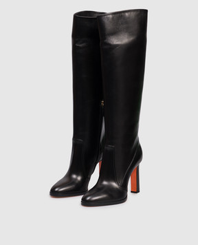 Santoni Чорні шкіряні чоботи WSAV71129HI2NHPE