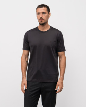 Bertolo Cashmere Сіра футболка з вишивкою емблеми 000252001912