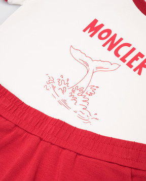 Moncler ENFANT Дитячий червоний костюм з принтом логотипа K19518M0000889AUM