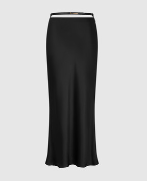 Tom Ford Чорна спідниця максі із шовку з поясом GC5829FAX1664
