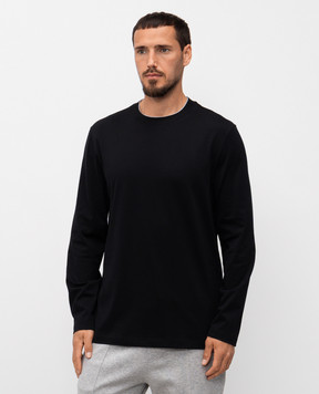 Brunello Cucinelli Чорний лонгслів з ефектом накладання шарів M0B137433