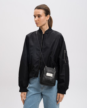 Maison Margiela MM6 Черная кожаная сумка Numeric с металлическим логотипом SB6WG0013P7258