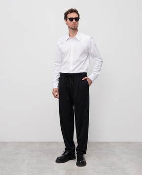 Alexander McQueen Белая рубашка с ремешком 828259QNAAX