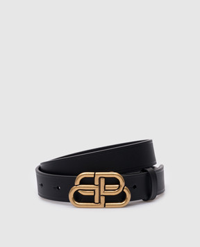 Balenciaga Черный кожаный пояс с логотипом 5816901CH04