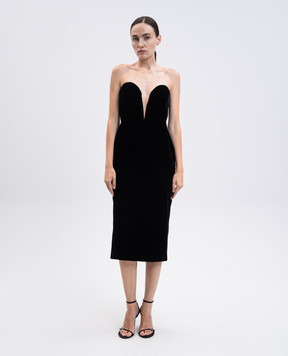 Tom Ford Черное бархатное платье-бюстье AB3571FAX1335