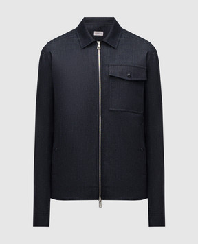 Moncler Синяя рубашка с нашивкой логотипа K10912F00017M6688