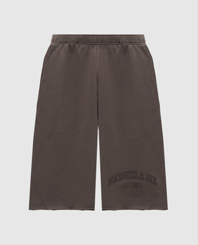 Maison Margiela MM6 Коричневі шорти з принтом логотипа SH0MU0016M25012