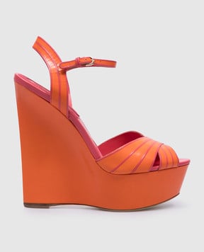 Brian Atwood Помаранчеві шкіряні босоніжки AXELSTEF