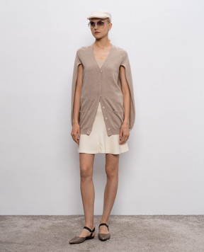 Brunello Cucinelli Бежевая юбка с шерстью M0P005G2540