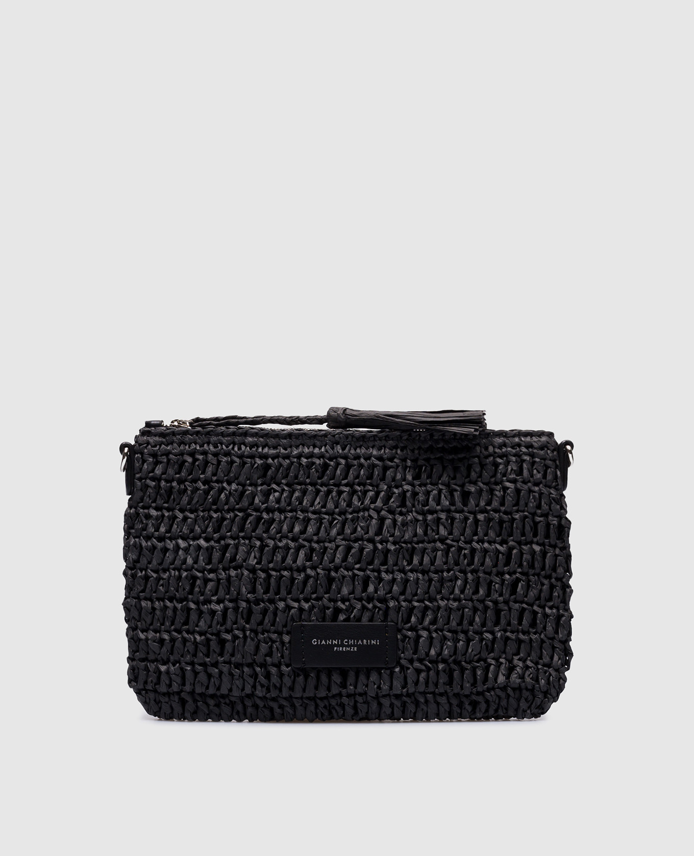 MARCELLA black woven clutch with logo