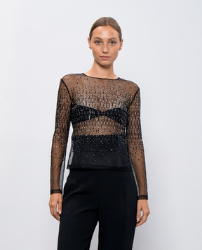 Ermanno Scervino Чорний топ з кристалами D452L704CTEFZ