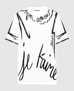 Balmain Белая футболка с принтом "Je t'aime" EF1EF000GE35
