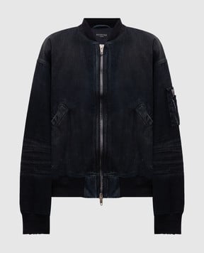 Balenciaga Черный джинсовый бомбер с винтажным эффектом 809451TRW65