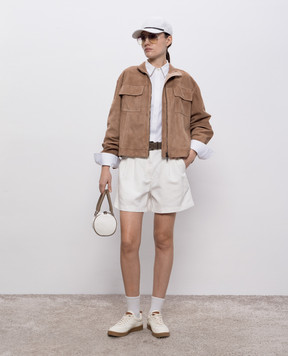 Brunello Cucinelli Коричневая замшевая куртка Couture MPCAI7882