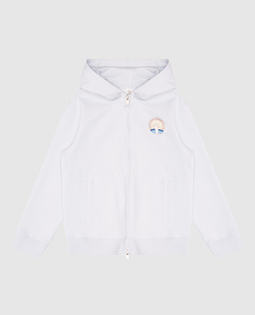 Brunello Cucinelli Дитяча блакитна спортивна куртка з принтом BW863E187A