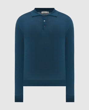 Canali Голубое поло из шерсти MK02353C1123