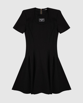 Balmain Дитяча чорна сукня з патчем логотипа BX1C01J0371