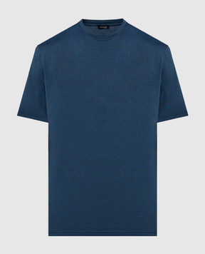Kiton Голубая футболка с шелком UMK0355