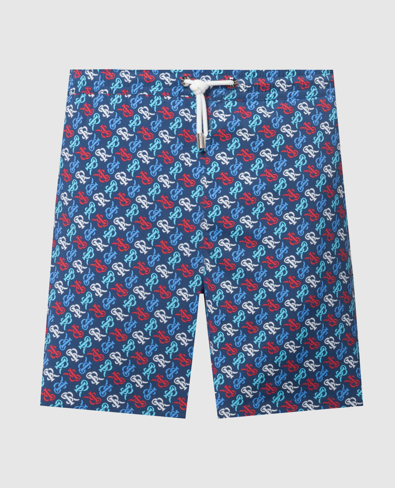Blue logo pattern swim shorts