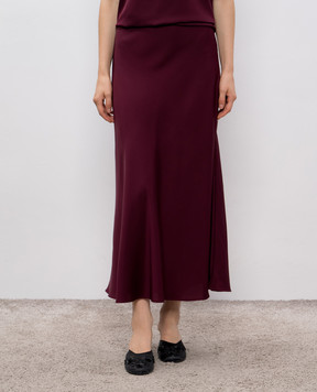 Allude Бордова спідниця із шовку 25584005