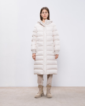Peserico Белый пуховик с цепочкой мониль S24035K6957