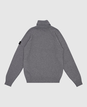 Stone Island Детский серый свитер с логотипом 8116504A28