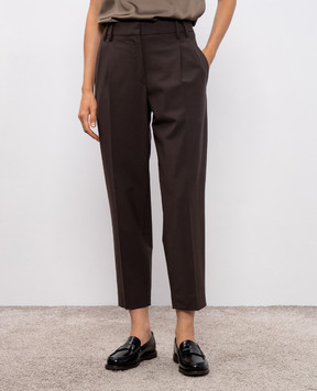 Brunello Cucinelli Коричневі штани з вовною MPW07P8308