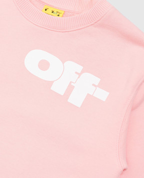 Off-White Дитячий рожевий світшот з принтом логотипа OGBA001S25FLE002
