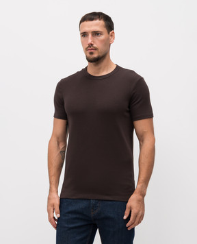 Tom Ford Коричневая футболка с нашивкой логотипа T4M081040