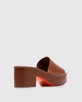 Santoni Коричневі шкіряні сабо WHDN71589ZCPTTIX