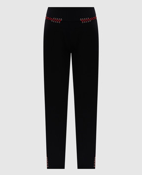 Alexander McQueen Черные брюки из шерсти со шнуровкой 486673