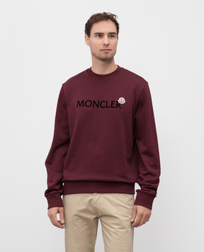 Moncler Бордовый свитшот с логотипом K20918G00040809KR