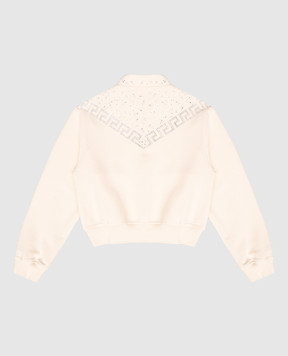 Versace Дитяча бежева спортивна куртка з кристалами 10207811A15112