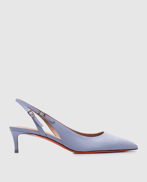 Santoni Голубые кожаные слингбеки WDLQ71407HA2NSZA