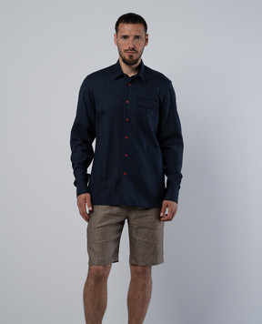 Kiton Синя сорочка з вовни UMCBUBAK0627C