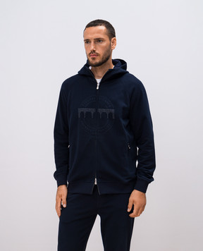 Brunello Cucinelli Синяя спортивная куртка с принтом логотипа MM8363130G