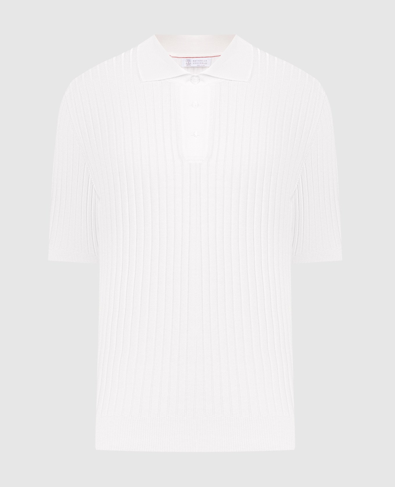 White striped polo shirt